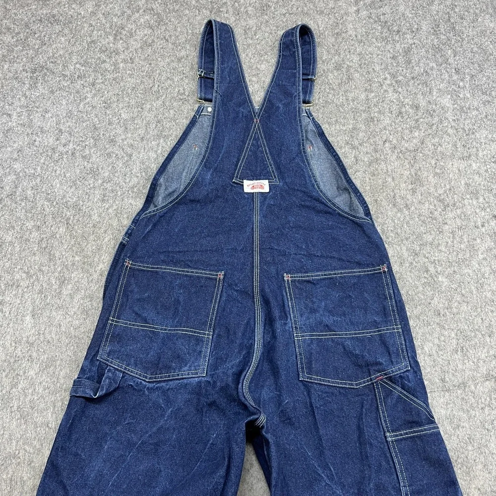 Men's Dark Blue Denim Overalls - Classic Workwear - Picture 5 of 11